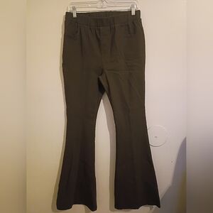 Heyson Women's Flare Pull On Pants in Olive Green Sz L